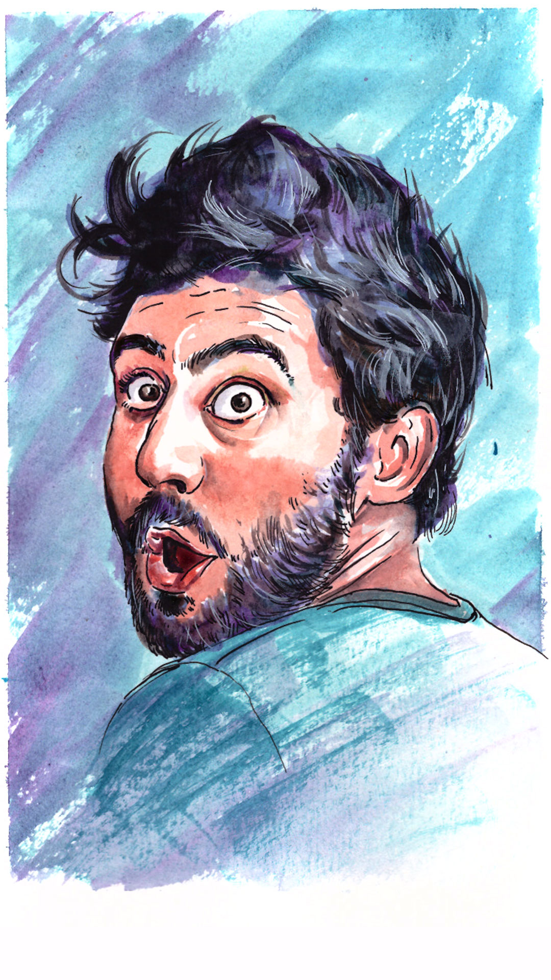 Custom hand-painted watercolour portrait