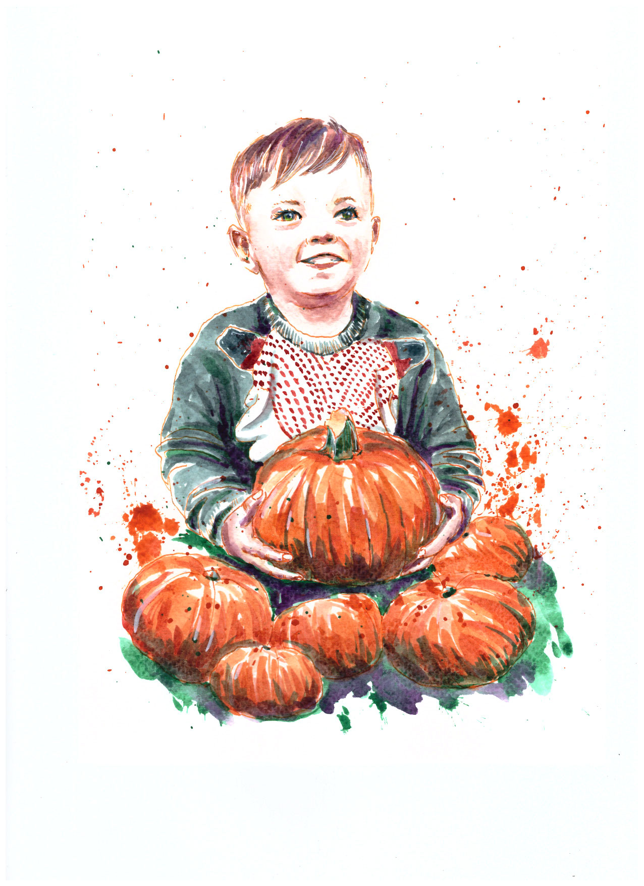 Custom hand-painted watercolour portrait