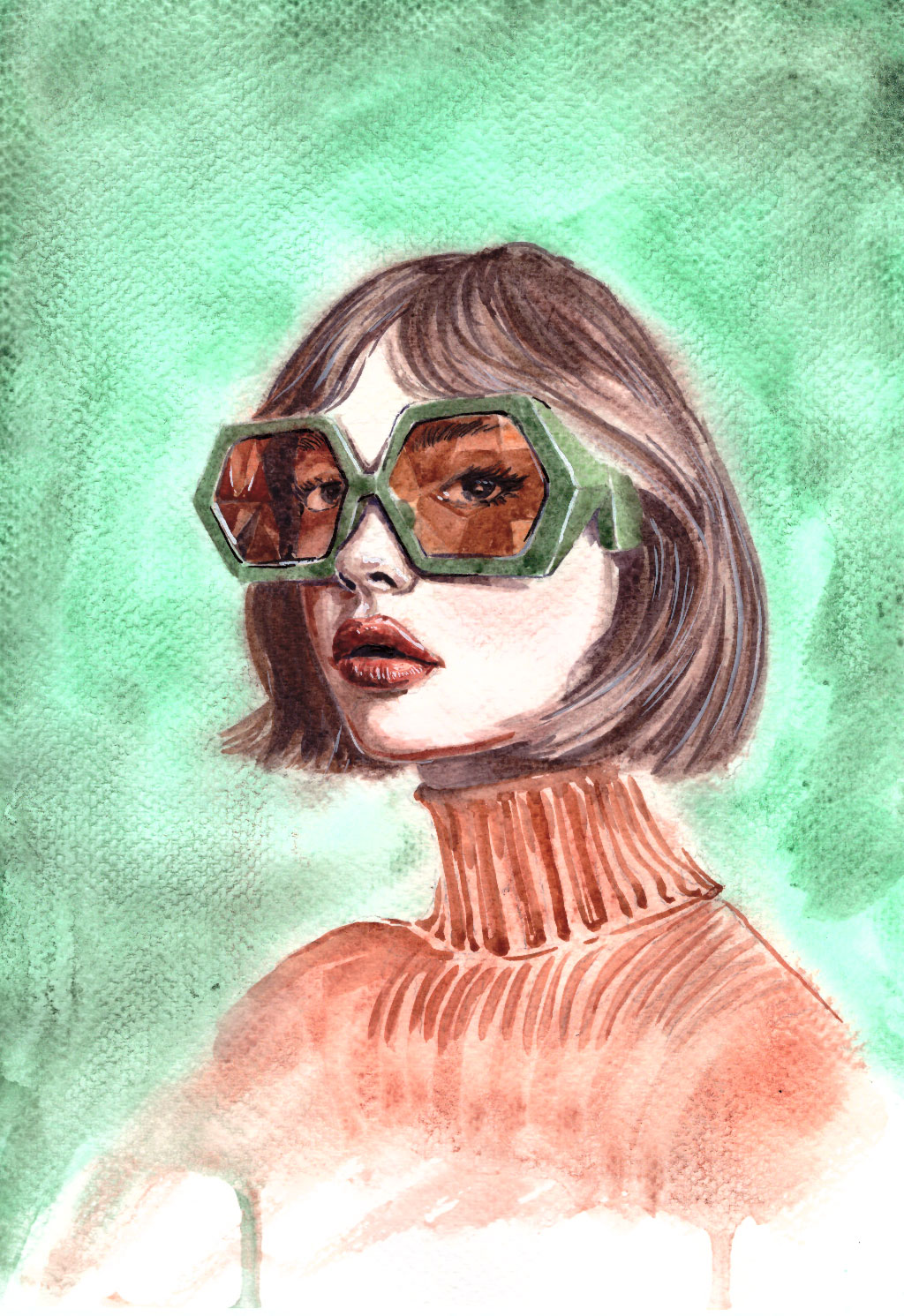 Custom hand-painted watercolour portrait