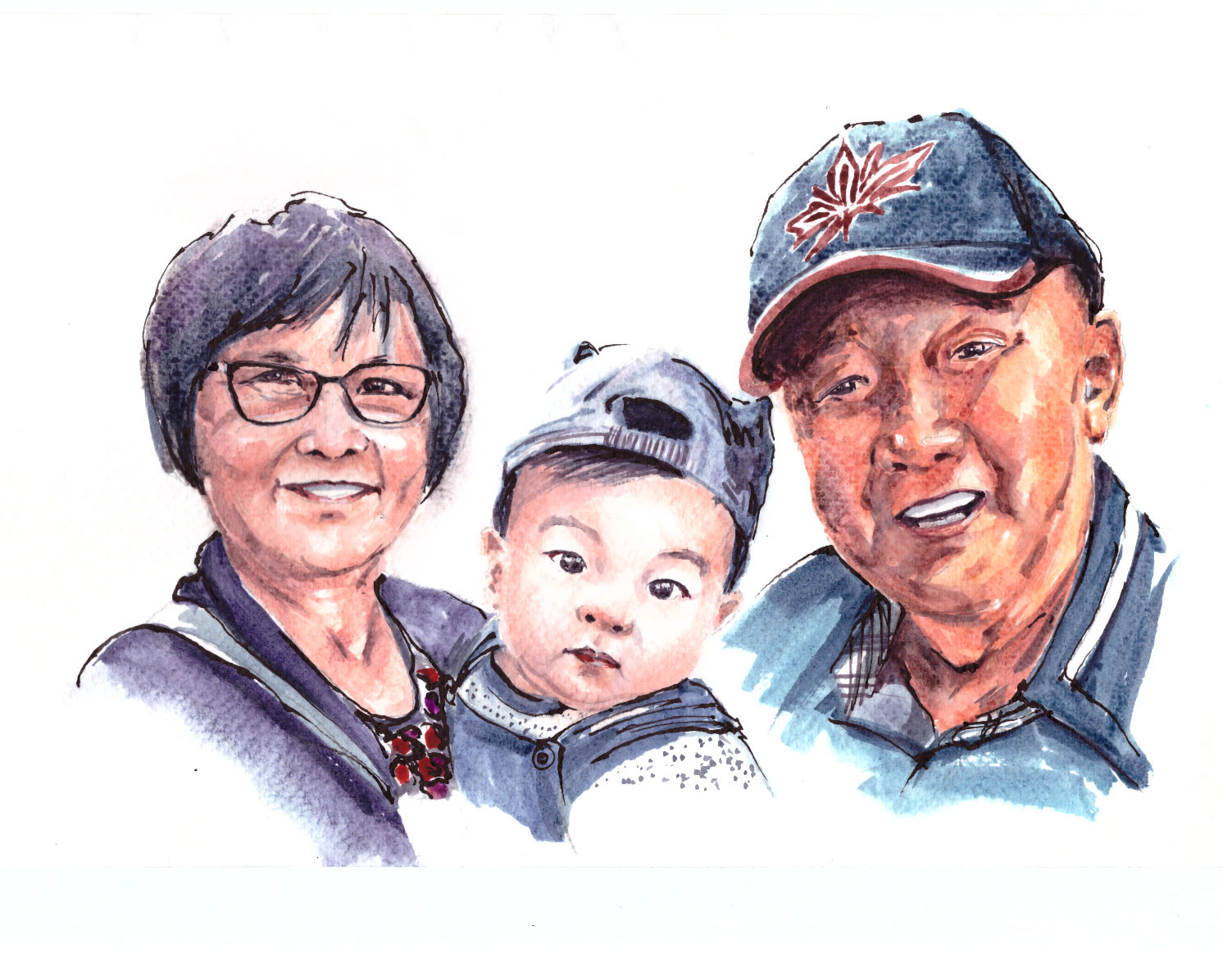 Custom hand-painted watercolour portrait