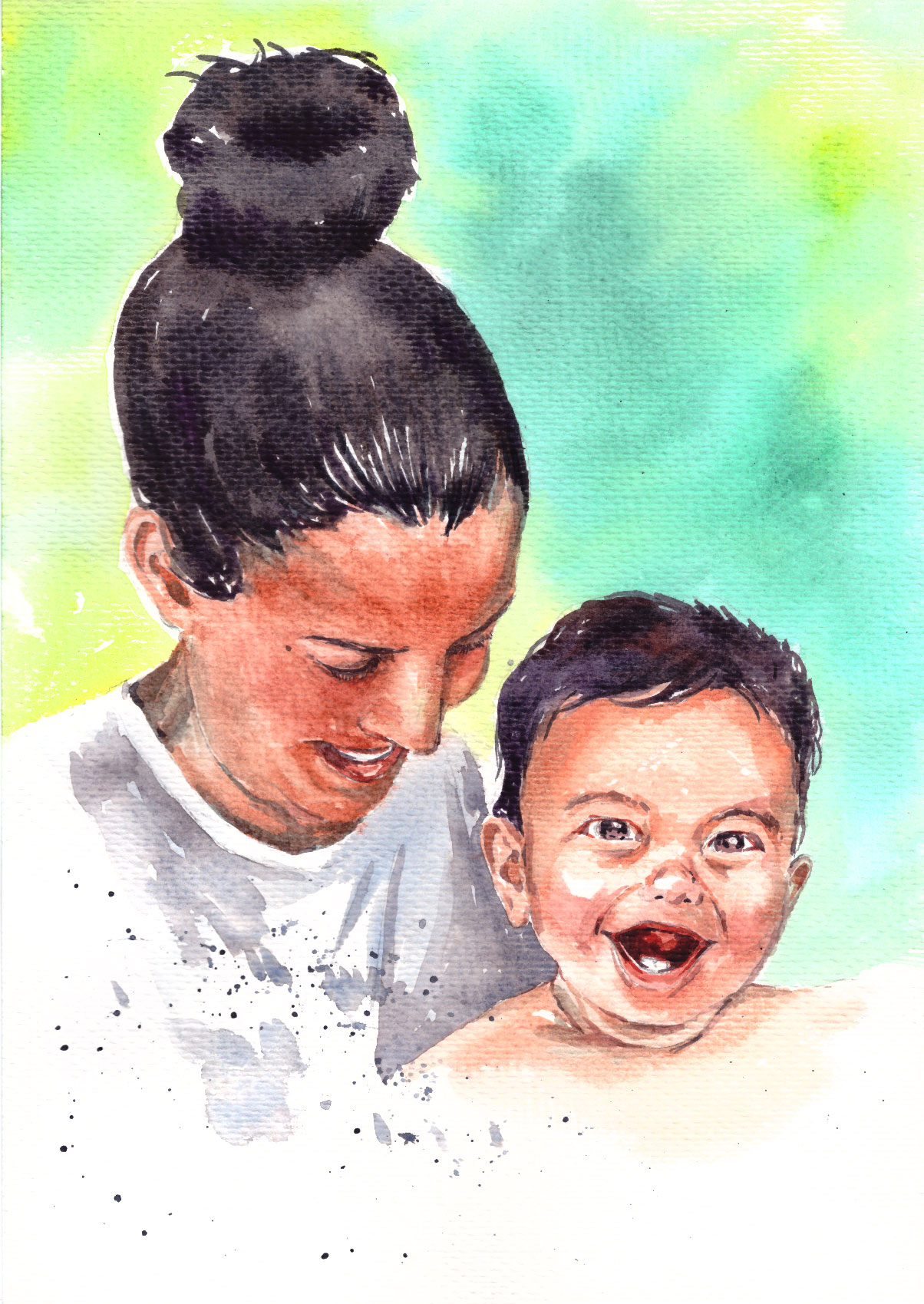 Watercolour portrait of a child — personalized custom painting by Nib & Brush