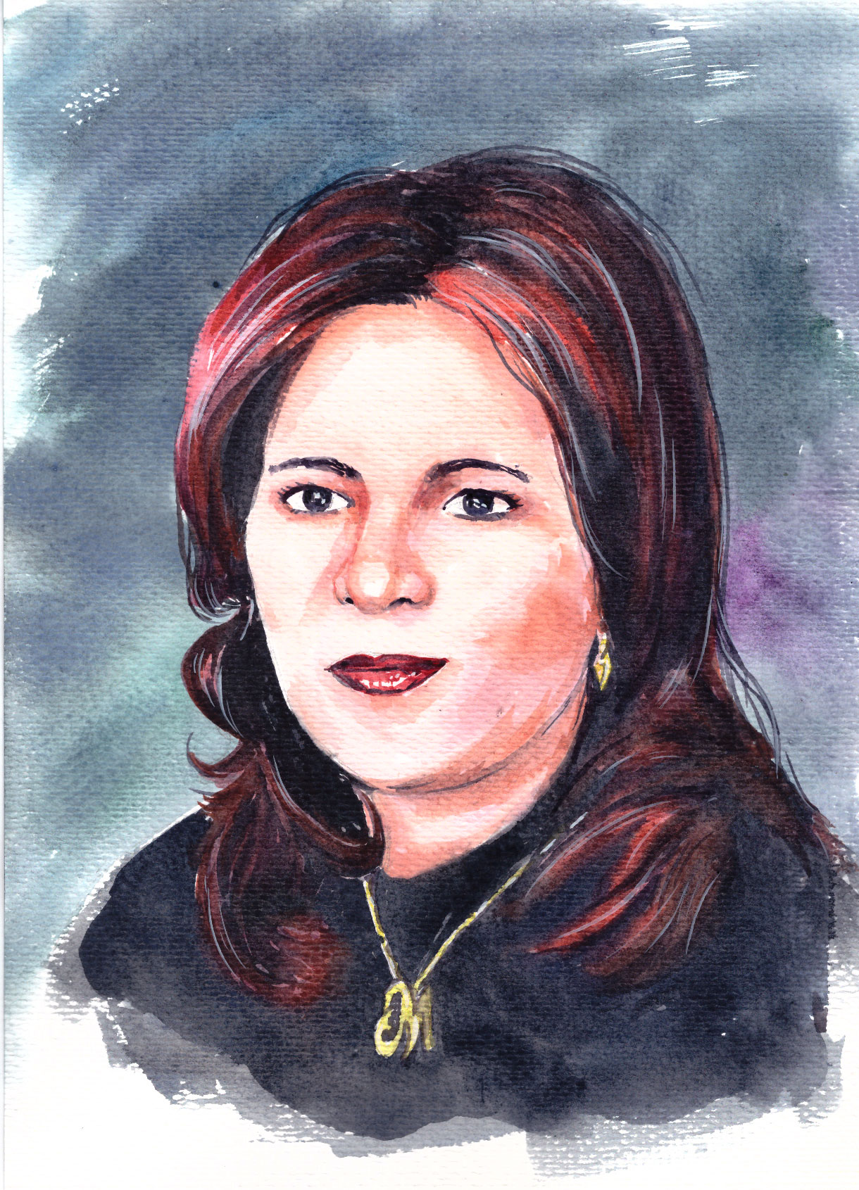 Custom hand-painted watercolour portrait