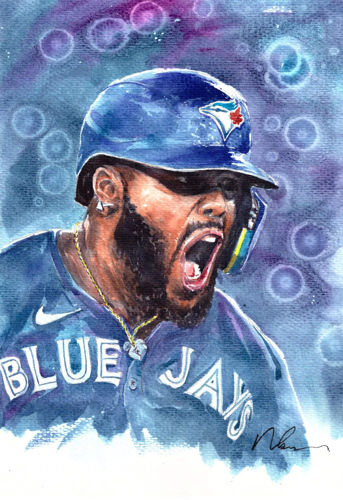 Custom hand-painted watercolour portrait