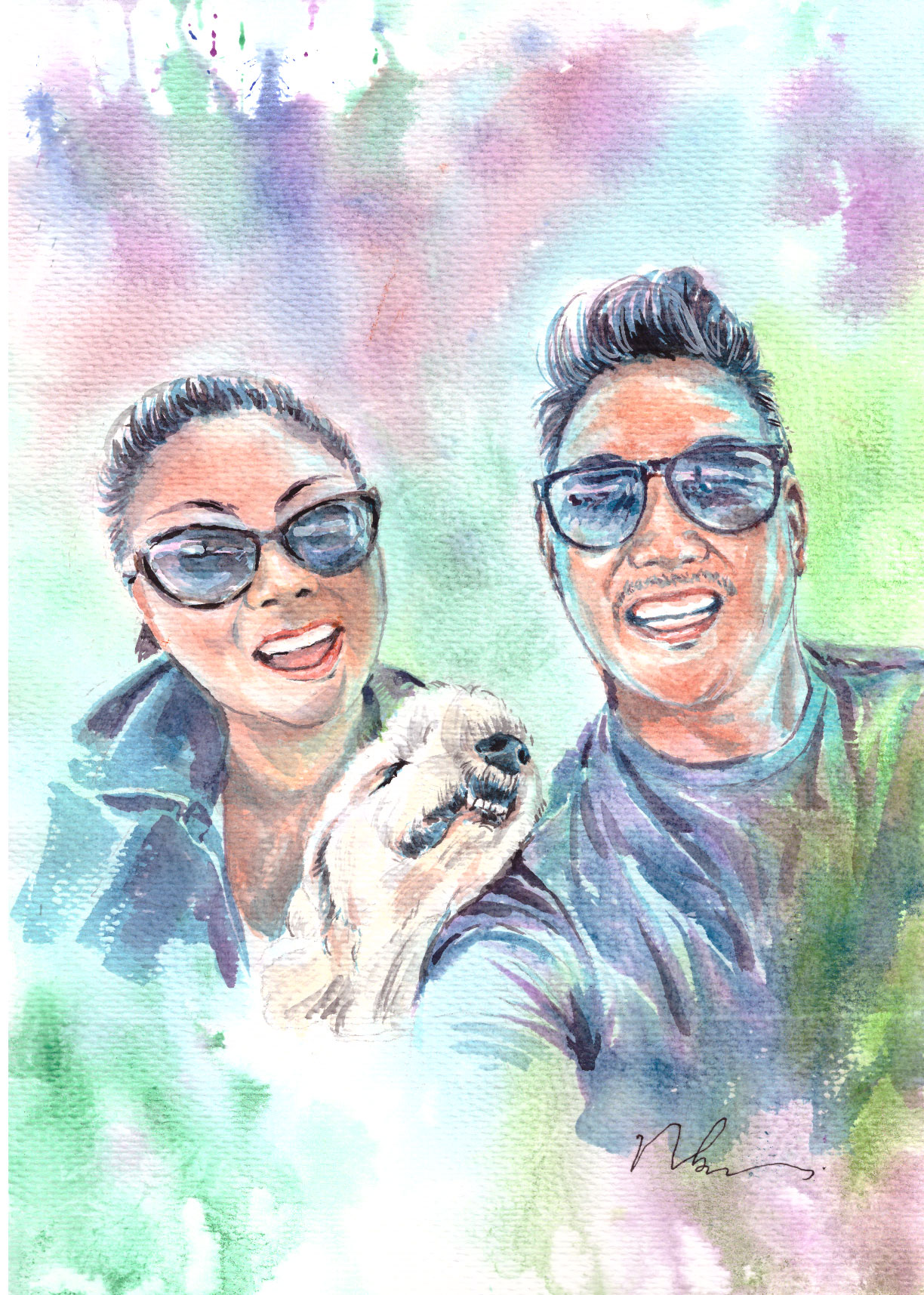 Custom hand-painted watercolour portrait