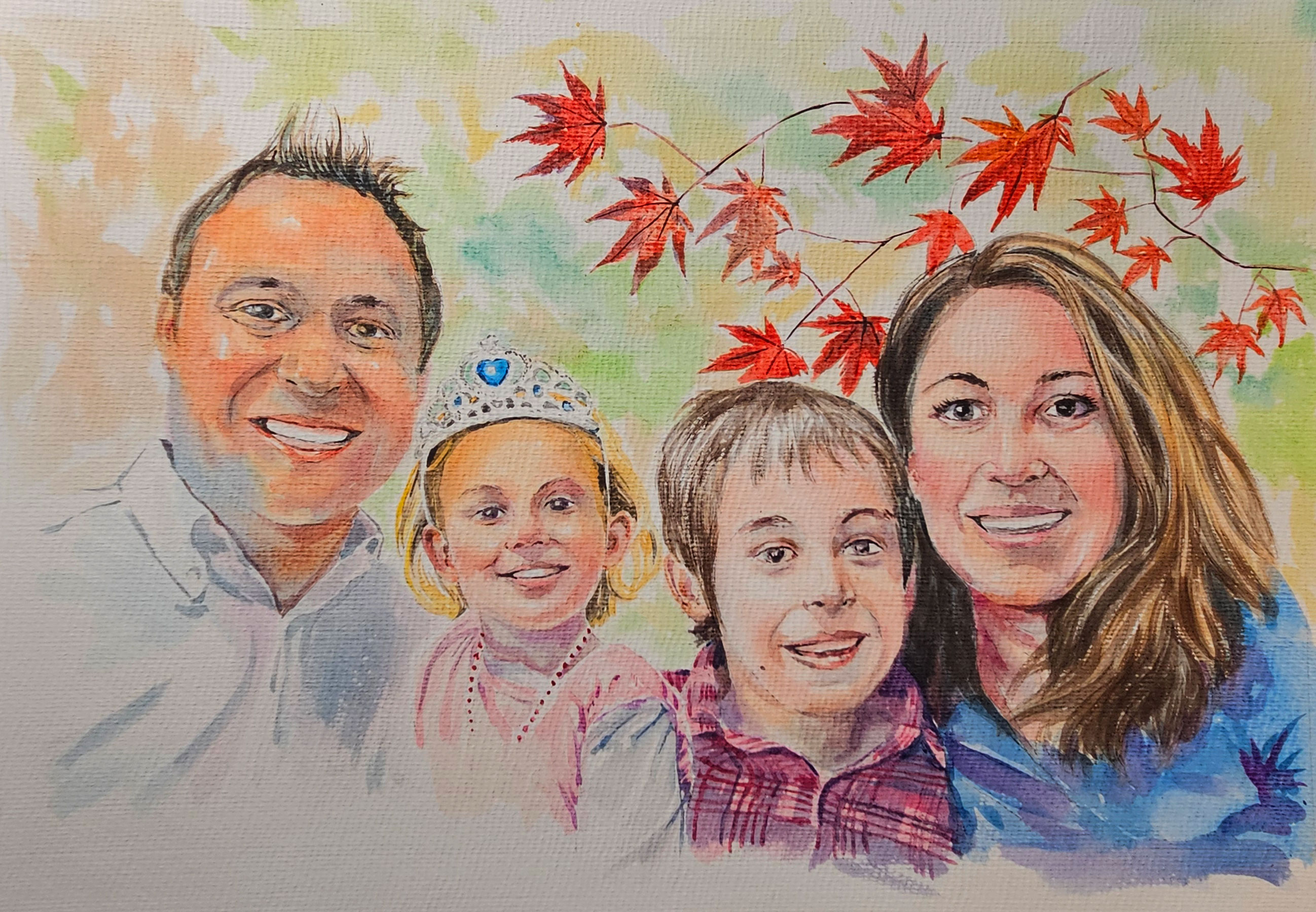 Custom hand-painted watercolour portrait