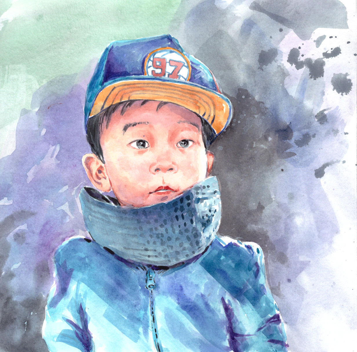 Custom hand-painted watercolour portrait