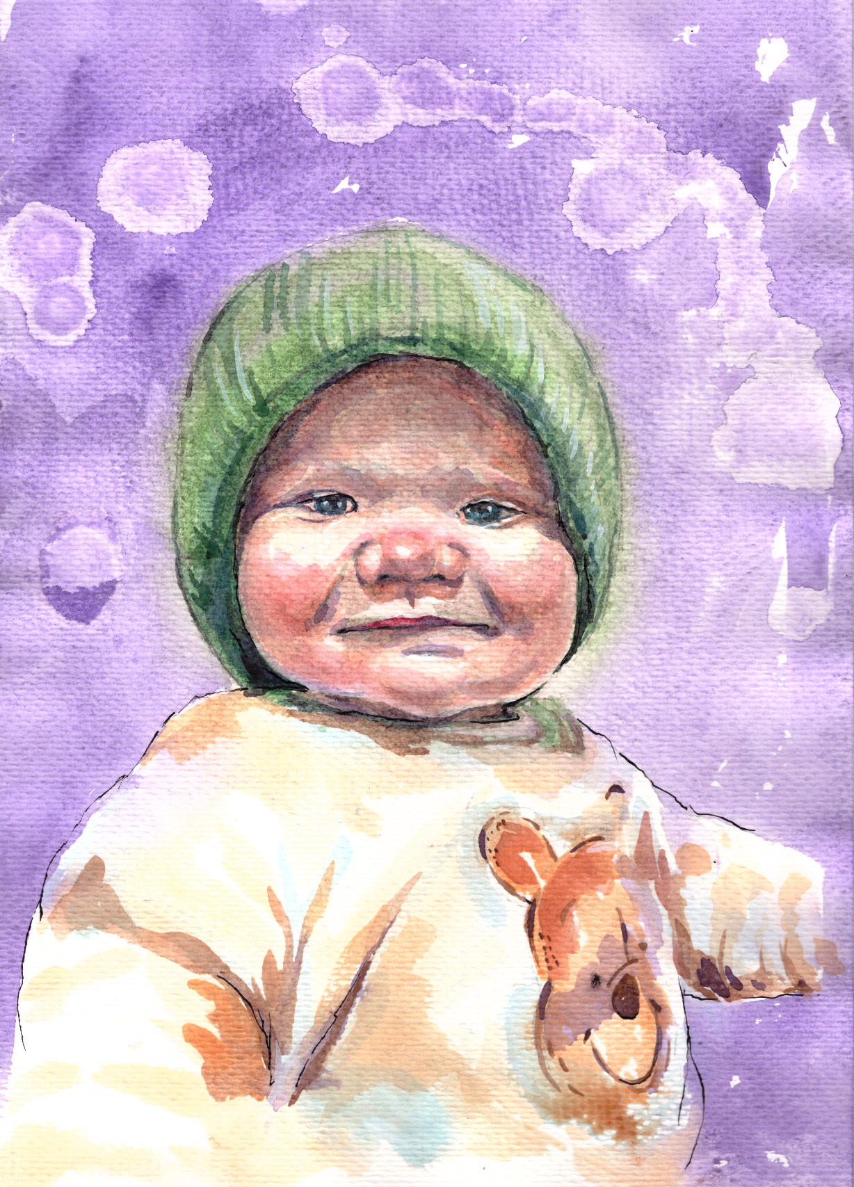Custom hand-painted watercolour portrait