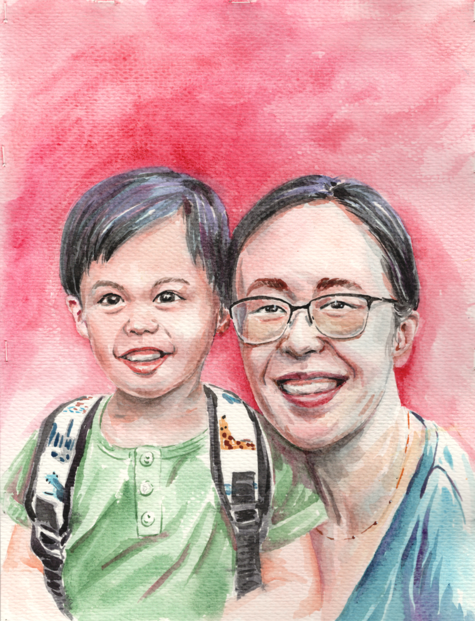 Custom hand-painted watercolour portrait