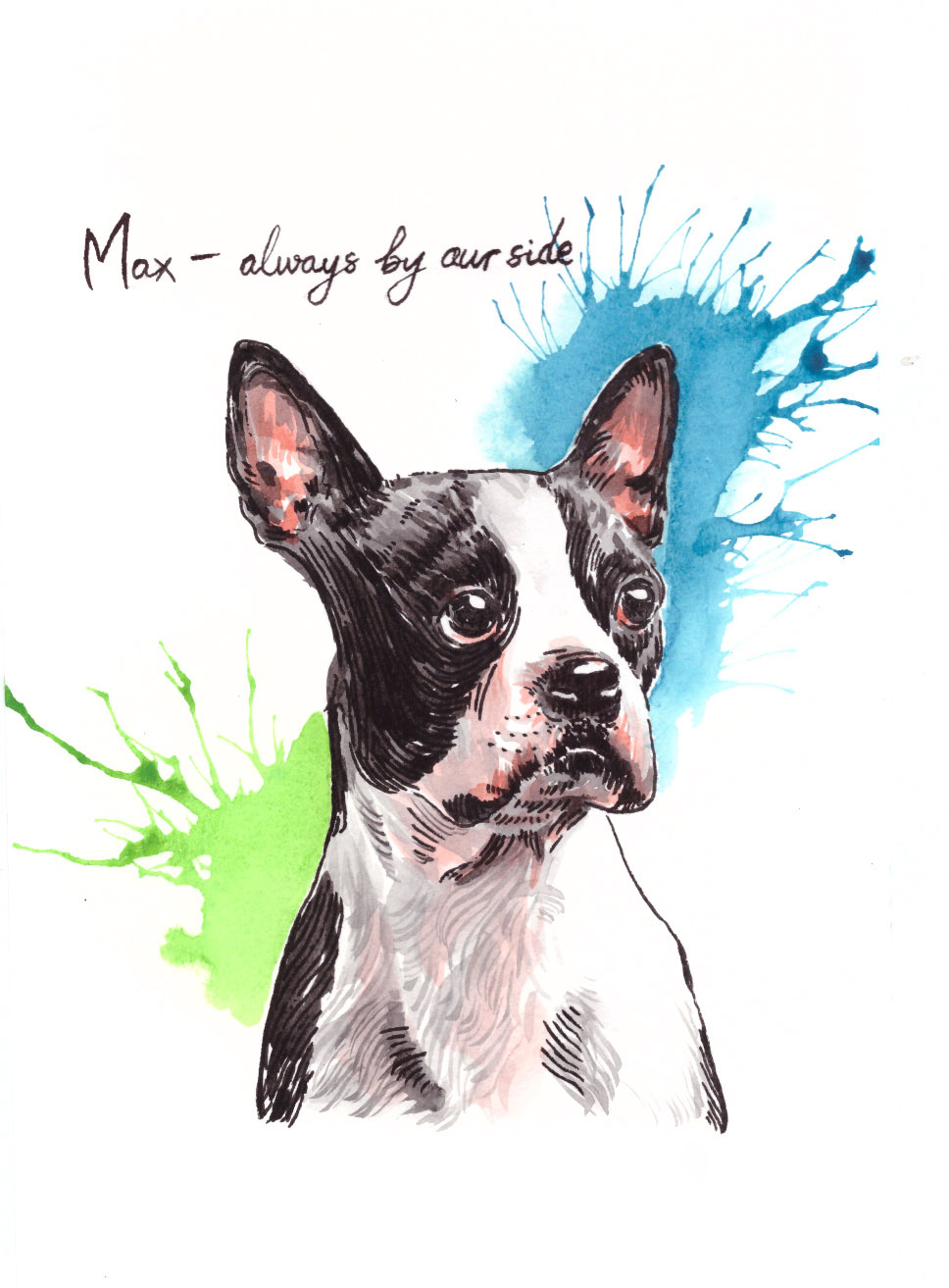 Custom hand-painted watercolour portrait