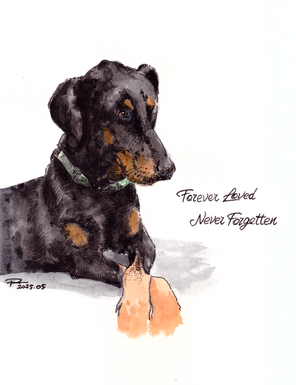 Custom hand-painted watercolour portrait