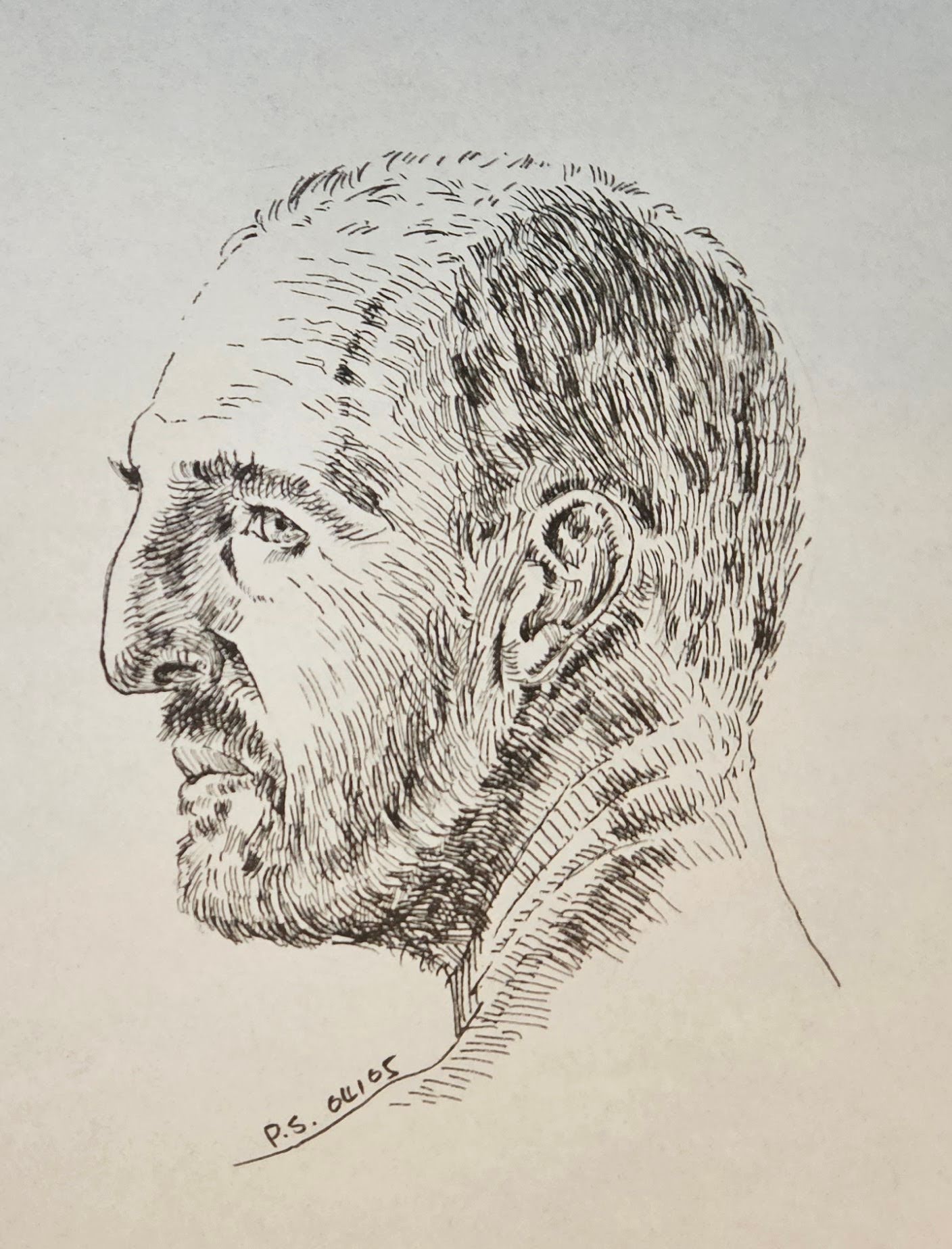 Pencil sketch portrait — commission preview stage