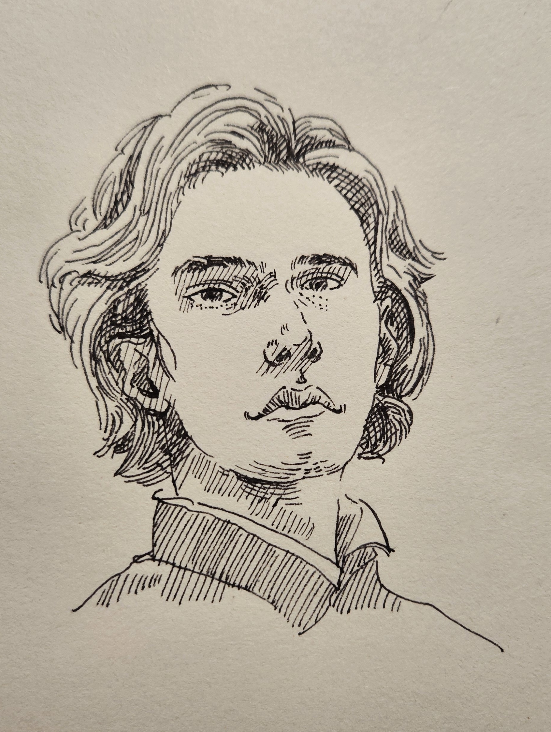 Pencil sketch portrait — commission preview stage