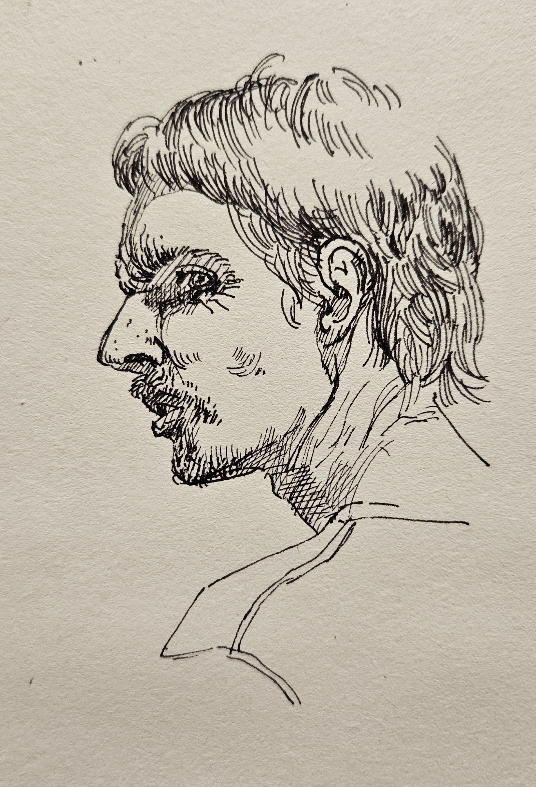 Pencil sketch portrait — commission preview stage