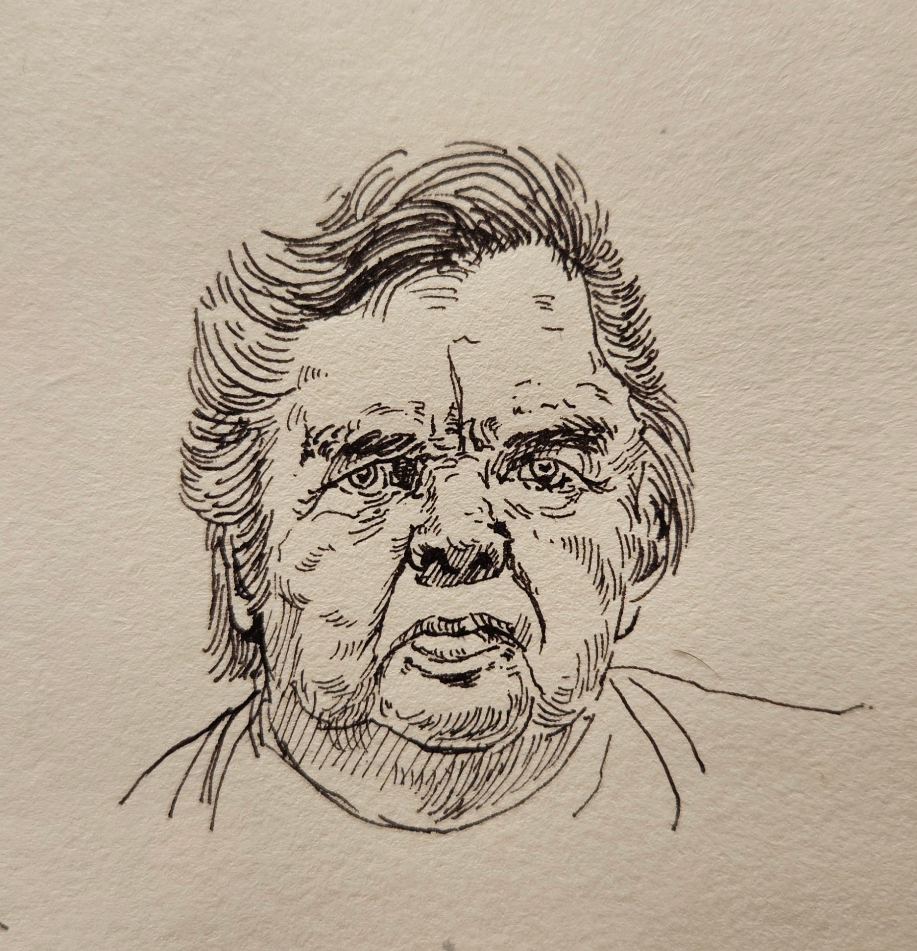 Pencil sketch portrait — commission preview stage
