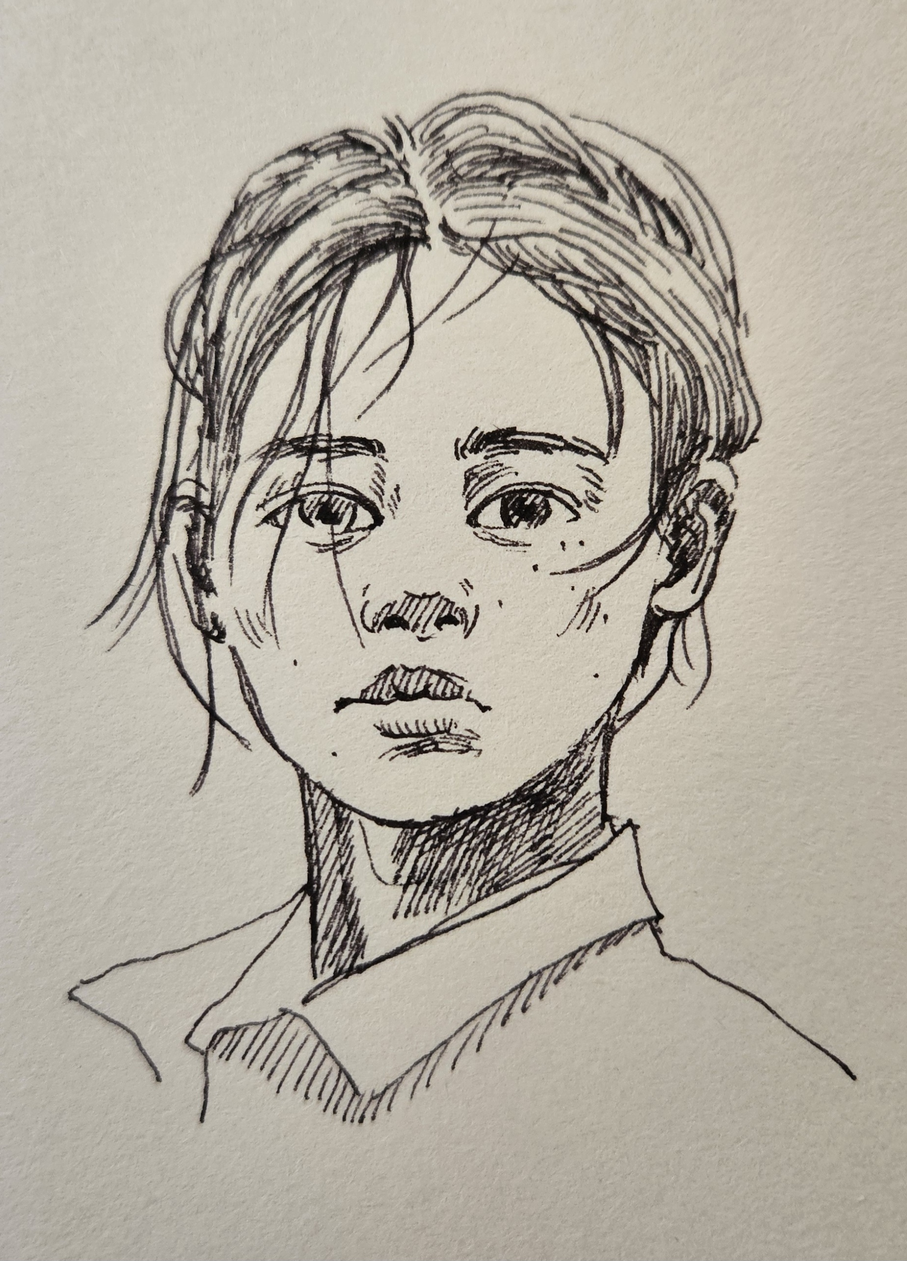 Pencil sketch portrait — commission preview stage