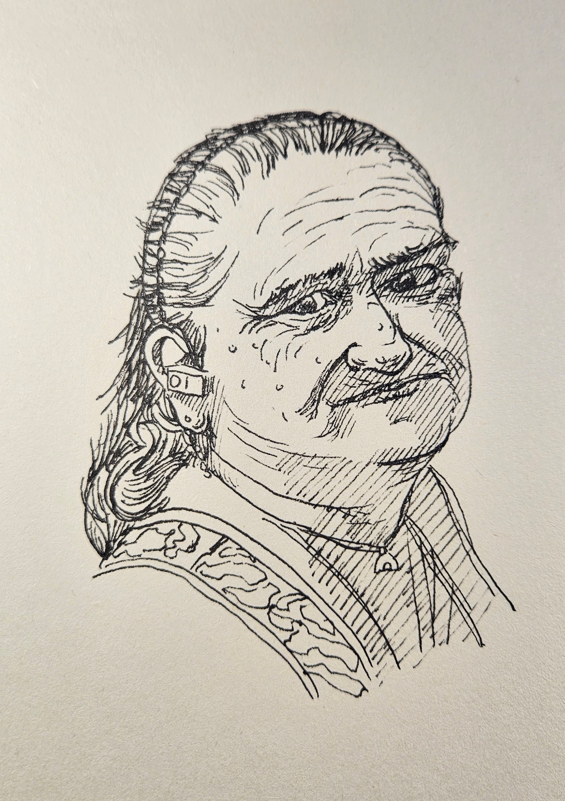 Pencil sketch portrait — commission preview stage