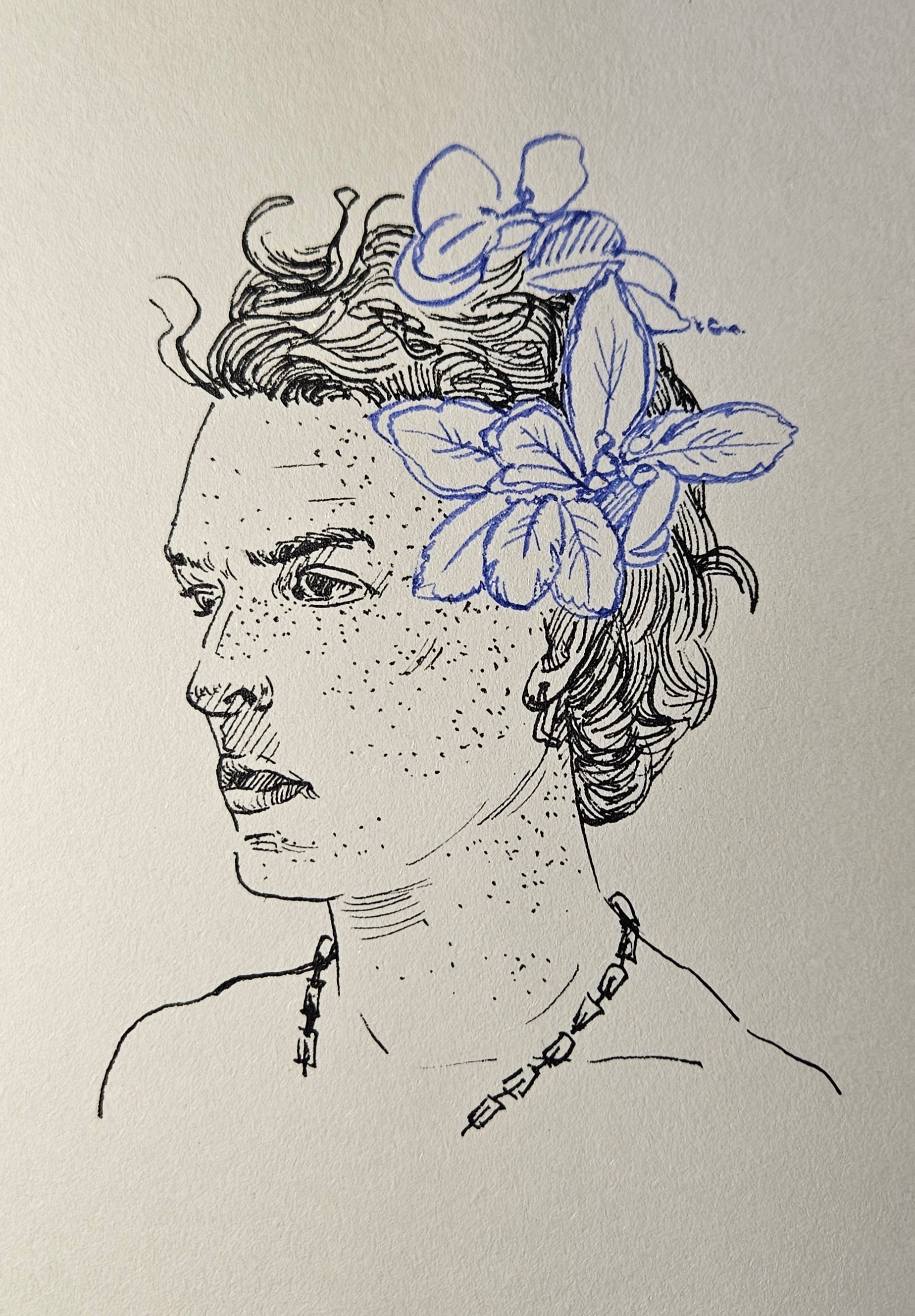 Pencil sketch portrait — commission preview stage