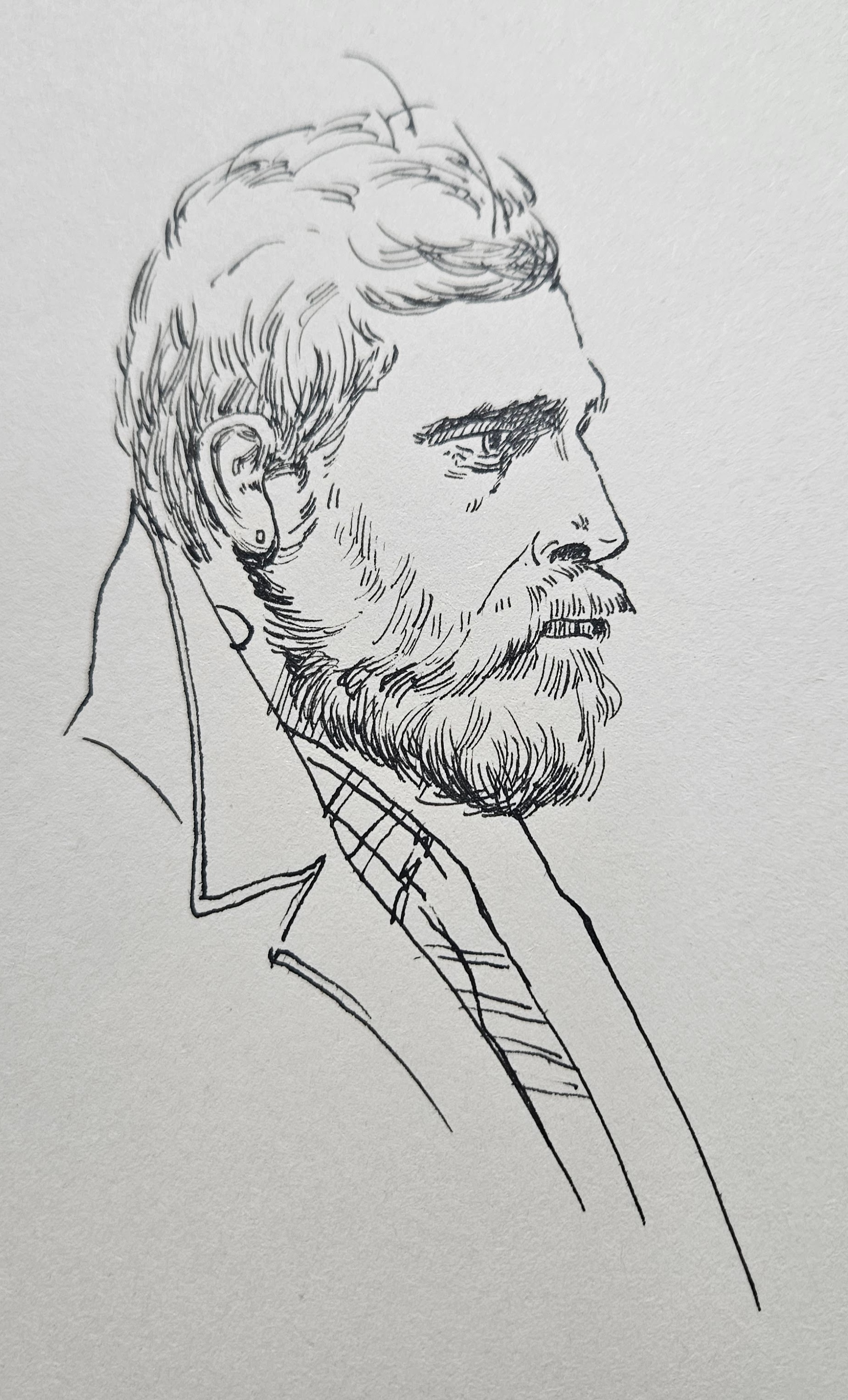 Pencil sketch portrait — commission preview stage
